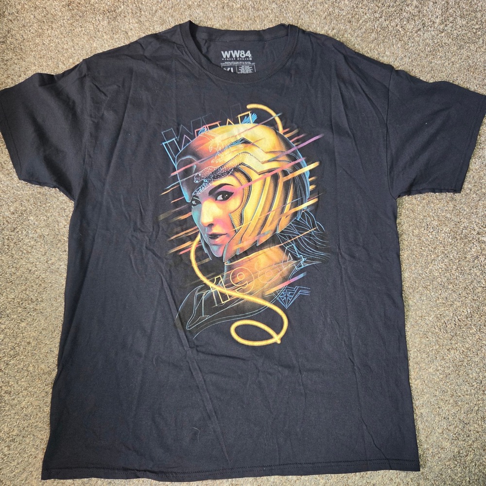 Loot Crate Exclusive Wonder Woman 1984 WW84 Black Graphic T-Shirt Mens XL Cotton
